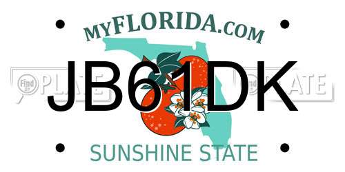 JB61DK Florida License Plate
