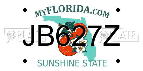 JB627Z Florida License Plate