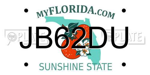 JB62DU Florida License Plate