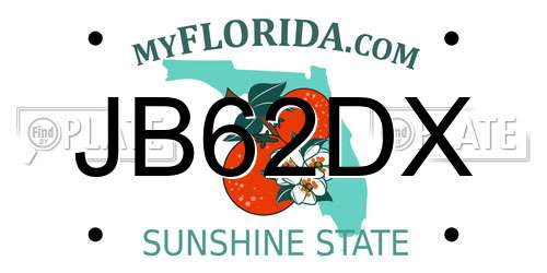 JB62DX Florida License Plate