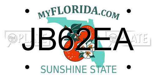 JB62EA Florida License Plate