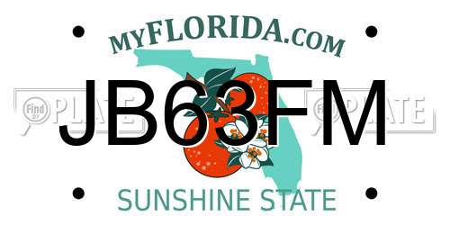 JB63FM Florida License Plate