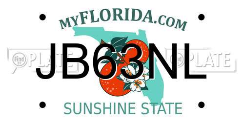 JB63NL Florida License Plate