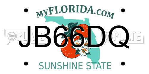 JB66DQ Florida License Plate