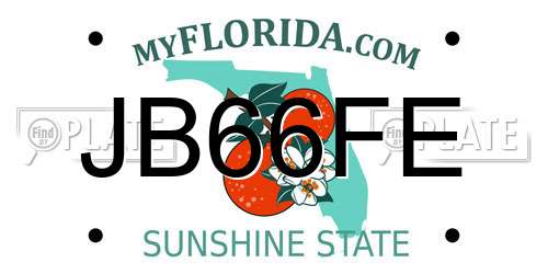 JB66FE Florida License Plate