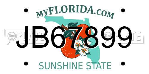 JB67899 Florida License Plate