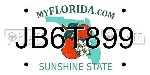 JB6T899 Florida License Plate