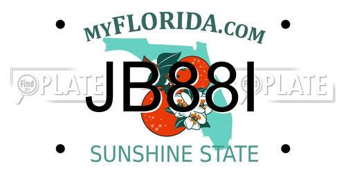 JB88I Florida License Plate
