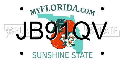 JB91QV Florida License Plate