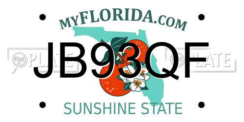JB93QF Florida License Plate