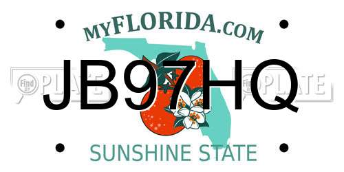 JB97HQ Florida License Plate