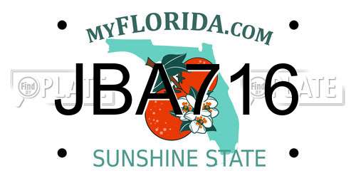 JBA716 Florida License Plate