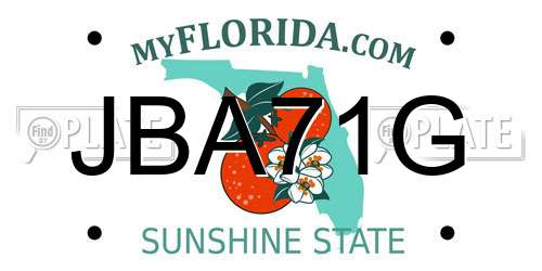 JBA71G Florida License Plate