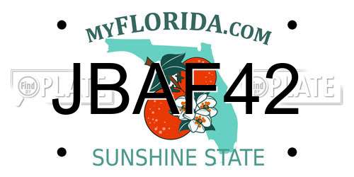 JBAF42 Florida License Plate