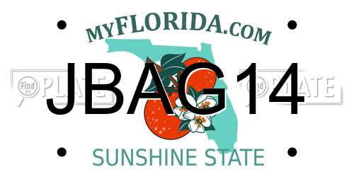 JBAG14 Florida License Plate