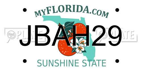 JBAH29 Florida License Plate