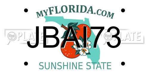 JBAI73 Florida License Plate