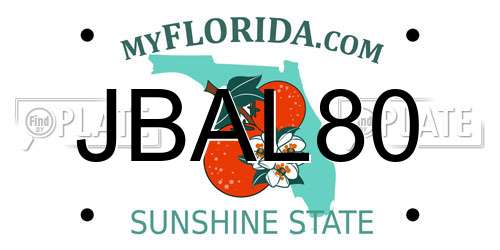 JBAL80 Florida License Plate