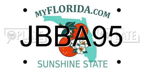 JBBA95 Florida License Plate