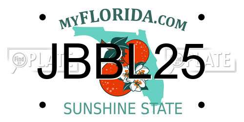 JBBL25 Florida License Plate