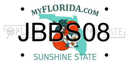 JBBS08 Florida License Plate