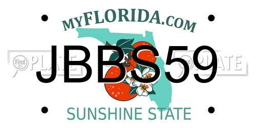 JBBS59 Florida License Plate