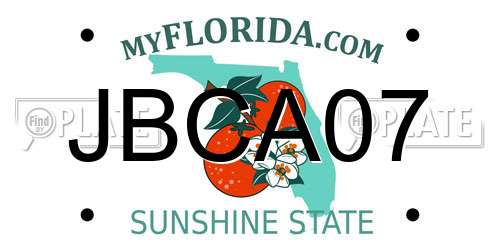 JBCA07 Florida License Plate