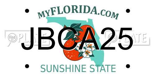 JBCA25 Florida License Plate