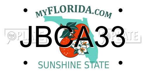 JBCA33 Florida License Plate
