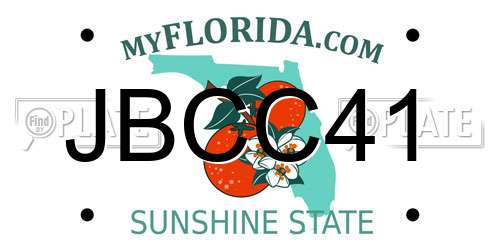 JBCC41 Florida License Plate