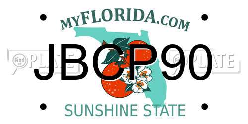 JBCP90 Florida License Plate