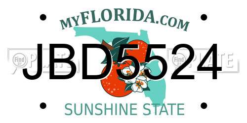 JBD5524 Florida License Plate