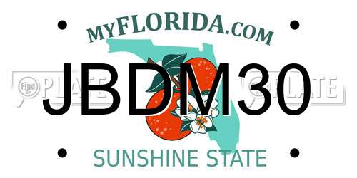 JBDM30 Florida License Plate