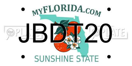 JBDT20 Florida License Plate