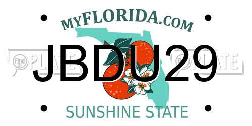 JBDU29 Florida License Plate