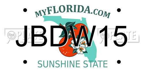 JBDW15 Florida License Plate
