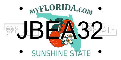 JBEA32 Florida License Plate