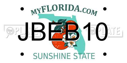 JBEB10 Florida License Plate