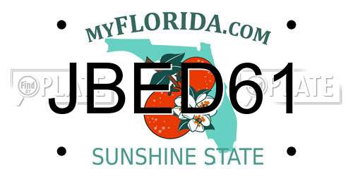 JBED61 Florida License Plate