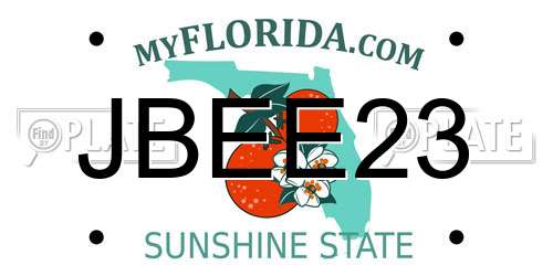 JBEE23 Florida License Plate