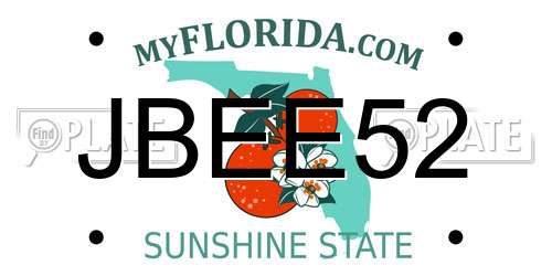 JBEE52 Florida License Plate