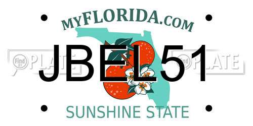 JBEL51 Florida License Plate