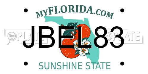 JBEL83 Florida License Plate