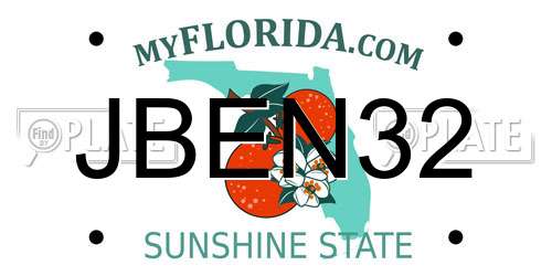 JBEN32 Florida License Plate