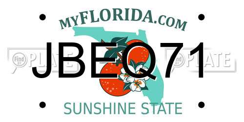 JBEQ71 Florida License Plate