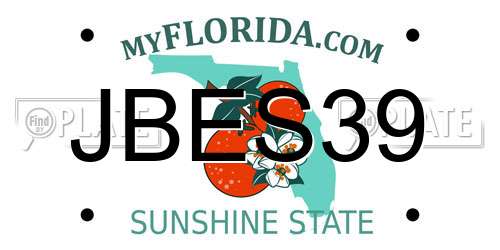 JBES39 Florida License Plate