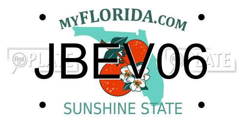 JBEV06 Florida License Plate