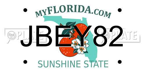 JBEY82 Florida License Plate