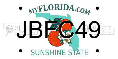 JBFC49 Florida License Plate