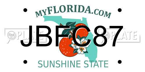 JBFC87 Florida License Plate